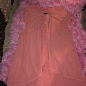peachy see thru blouse